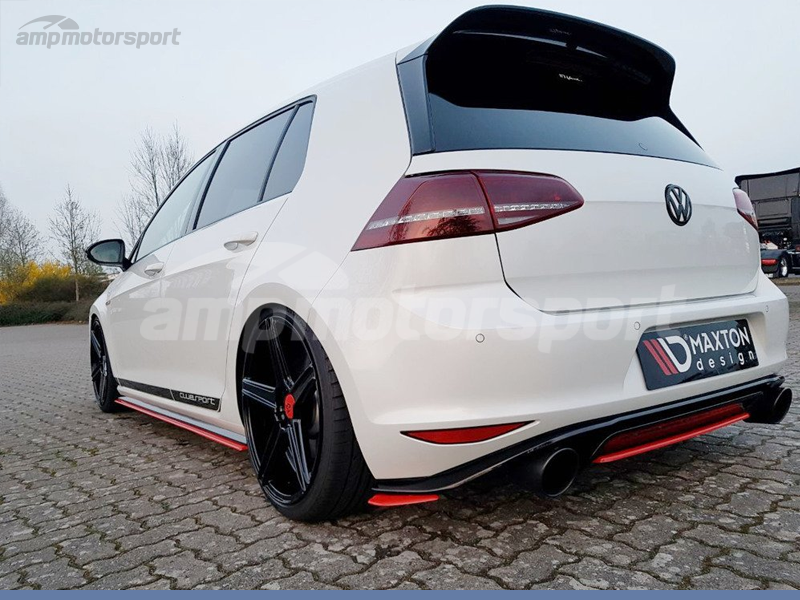 SPLITTERS TRASEIROS PARA VW GOLF MK7 GTI CLUBSPORT VERMELHOS - AMP  Motorsport