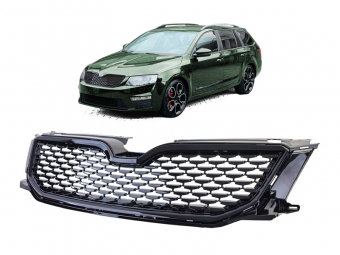 PARRILLA DELANTERA NEGRO BRILLO PARA SKODA OCTAVIA 2012-2017