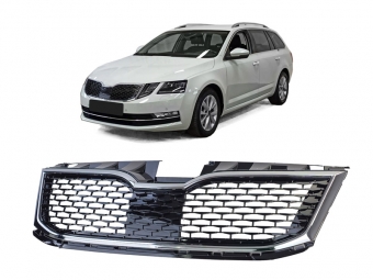 PARRILLA DELANTERA CROMO / NEGRO BRILLO PARA SKODA OCTAVIA 2017-2020