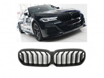 GRELHA DIANTEIRA LAMA DUPLA PRETO FOSCO PARA BMW SERIE 5 G30/G31 2020--