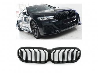 GRELHA DIANTEIRA LAMA DUPLA PRETO BRILHO PARA BMW SERIE 5 G30/G31 2020--