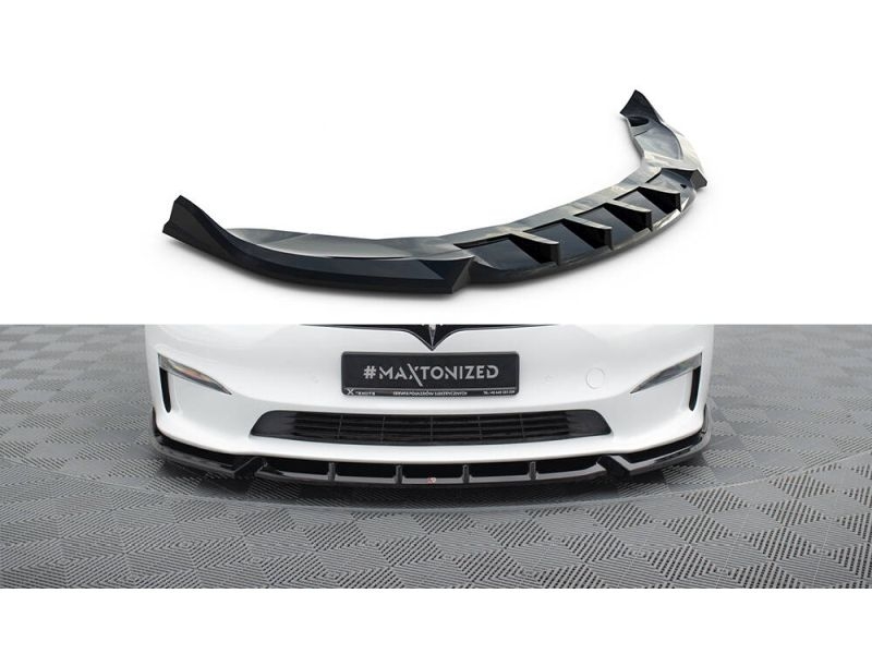 Peça - Spoiler / Lip Dianteiro V1 Para Tesla Model S Plaid Mk1 2021